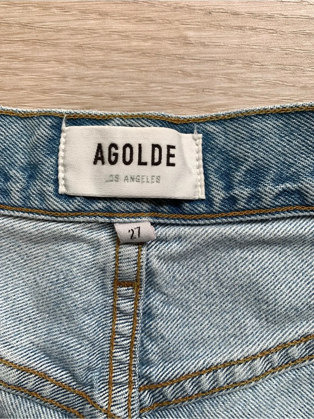 Agolde Light Blue Denim Dame Long Short NWT Size 27